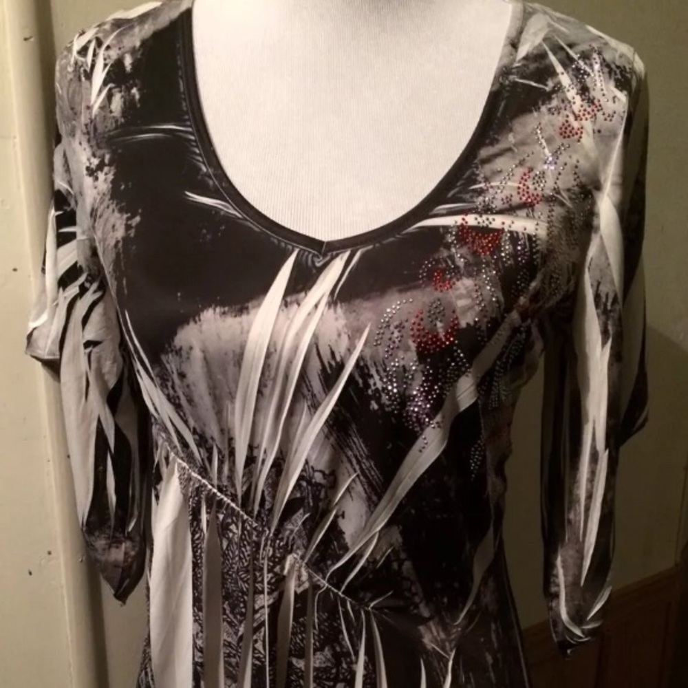 One World Live And Let Live Black Blouse/Dress M